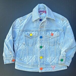 New J BALVIN GUESS Blue Denim Girls Jacket SZ 4